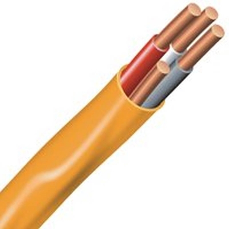 SOUTHWIRE Romex Building Wire, 10 AWG Wire, 3 -Conductor, 75 m L, Copper Conductor, PVC Insulation, Nylon Sheath 47181376